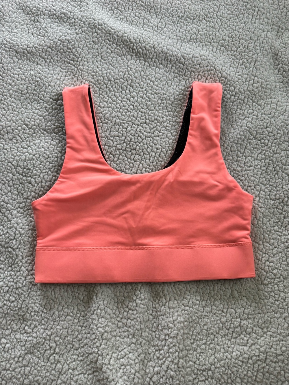 Fabletics Coral and Black Reversible Sports Bra